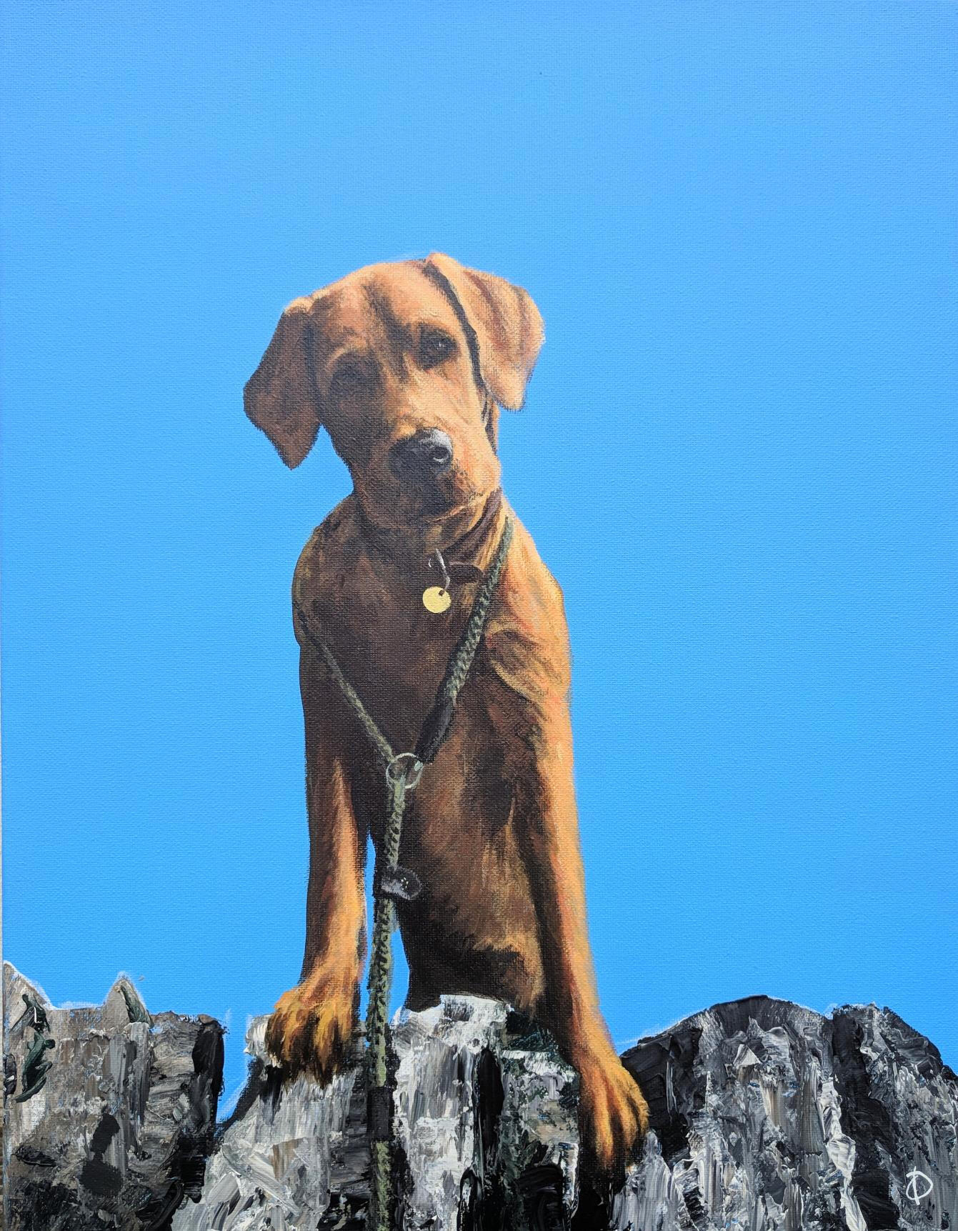 Mac - acrylic painting on 18”x14” canvas